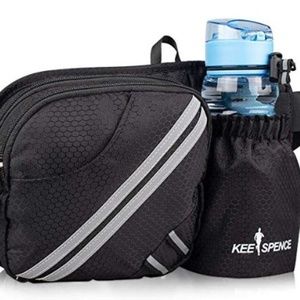 Bottle holding, dog leash walking, fanny pack